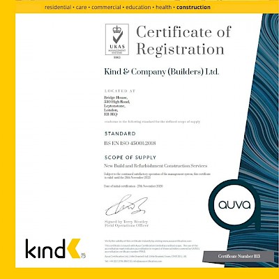 ISO45001 Certificate image